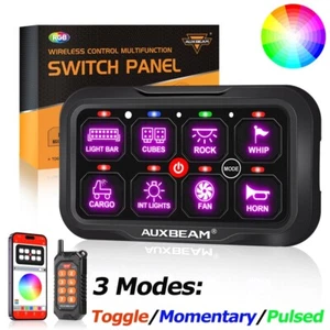 AUXBEAM 8 Gang Switch Panel RGB Marine LED Light Bar ON-OFF bluetooth Control - Picture 1 of 12