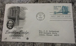 FDC #2041 *BROOKLYN BRIDGE Centennial*5/17/83*Artcraft Cachet *20c stamp*  - Picture 1 of 2
