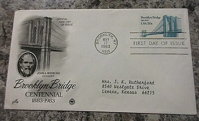 FDC #2041 *BROOKLYN BRIDGE Centennial*5/17/83*Artcraft Cachet *20c stamp*  - Image 1 of 2