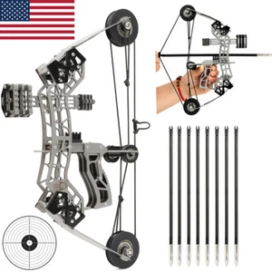 10" Mini Compound Bow Kit 12lbs Arrows Target Archery Gift Shooting Pocket Bow - Picture 1 of 17