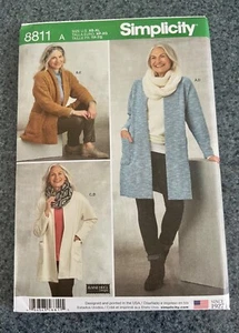 Simplicity Misses’ Knit Sweater, Scarf & Headband Sewing Pattern. No 8811 - Picture 1 of 2