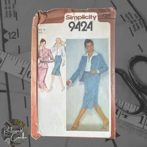 Simplicity 9424 Misses Suit with Unlined Jacket and Blouse Pattern Size 12 Uncut - Picture 1 of 5