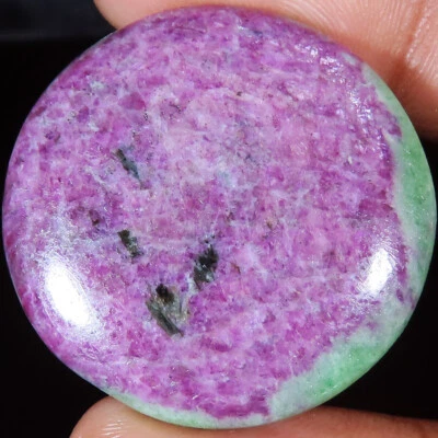 75.30 Karat 100% Natürliche Rubin Zoisit Rund Cabochon 31.00x6 MM Lose Edelstein - Bild 1 von 3