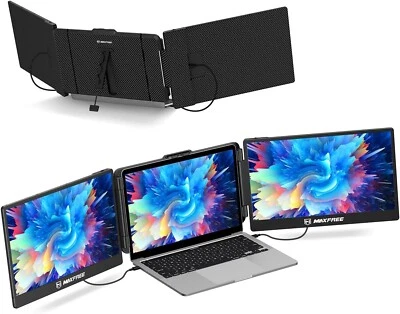 MAXFREE S2 Portable 14" Triple Monitor Laptop Screen Extender - FHD 1080P / 16:9 - Image 1 of 4