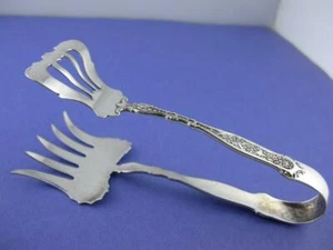 Rare Sterling WHITING Sardine Serving Tongs DRESDEN 1896 ~no mono - Picture 1 of 7