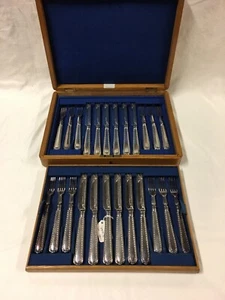 Juego de frutas inglesas plato de plata 24 piezas cubiertos JS & S - Imagen 1 de 15