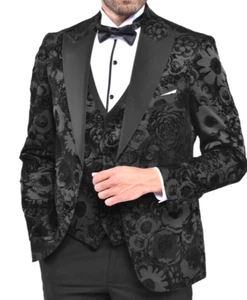 Men's 3 Piece Tailored Formal Wedding Prom Party Evening Dinner Tuxedo Suit - Picture 1 of 7