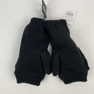 Sonoma Black Cold Weather Ladder Stitch Flip Top Mitten One Size - Picture 1 of 3