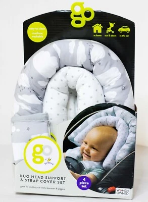 GO by Goldbug Duo Head and Strap Cover Set 4 Piece Support Cloud and Stars - NEW - Image 1 of 4
