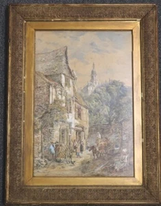 JOHN BURGESS JR 1814-1874 ORIGINAL PAINTING 2 St. Leonard, Fougeres, Brittany  - Picture 1 of 14