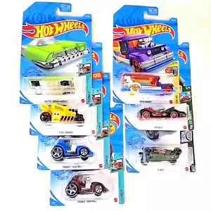 HOT WHEELS 2020 TOONED Getaways Rod Squad HW Art Unusual Bright Color Van Car x7 - Bild 1 von 8