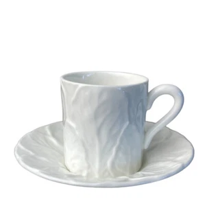 Wedgwood Coalport Countryware Cabbage Leaves Espresso Demitasse Cup & Saucer 80s - Picture 1 of 11