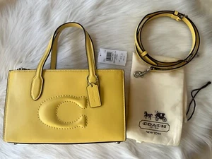 Coach Nina kleine Ledertasche Umhängetasche CR097 Gänseblümchengelb neu mit Etikett Neu mit Etikett - Bild 1 von 8