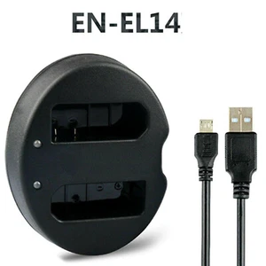 EN-EL14 Battery USB Dual-Battery Charger For Nikon D5200 D3200 D3100 D5100 D5300 - Picture 1 of 11