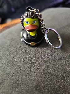 Rubber Duck Keychain Keyring Female Girl Singer Brunette - 1 Inch x 1.5 Inches - Picture 1 of 5