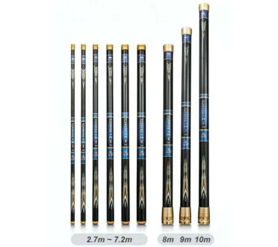 2.7M -10M Super Light Hard Carbon Fiber Fishing Rod Telescopic Hard Pole Stream  - Image 1 of 4