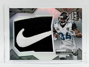 2014 Panini Spectra Storm Johnson RC Game Worn Nike Logo Patch 1/1 Jaguars - Picture 1 of 2