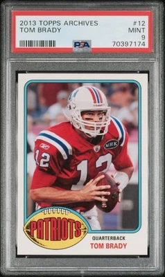 TOM BRADY 2013 TOPPS ARCHIVES #12 PATRIOTS Patriots Buccaneers PSA 9 MINT - Image 1 of 2