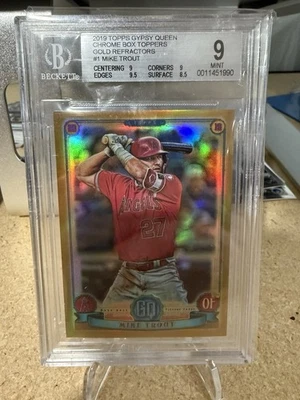 2019 Topps Gypsy Queen Mike Trout #1 Gold Refractor BGS 9 /50 MINT - Image 1 of 2