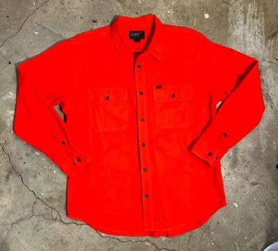 Filson Long Sleeve Button Down Shirt Mens L Blaze Orange Hunting Outdoors - Image 1 of 4