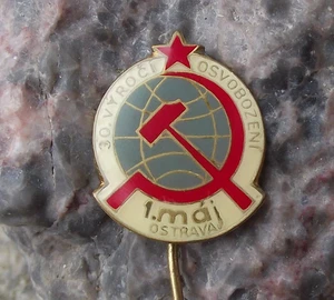 1974 Czechia May day 1st First May Ostrava 30th Anniversary Pin Badge - Picture 1 of 2