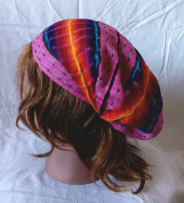 手工制作危地马拉棉发带围巾-波西米亚嬉皮头巾配件 — 第 1/4 张图片