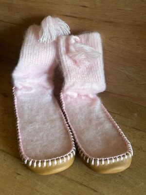 Muk Luks Ladies Slipper Sox Socks Pink Fuzzy XL 9-1/2-10-1/2 Vtg Reliable NWOT - Image 1 of 4