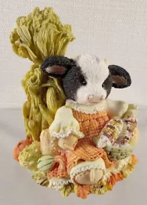 Mary's Moo Moos Cow Figurine The Cow's in the Corn 1995 Enesco 142840 Autumn - Picture 1 of 6