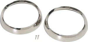 Kentrol Headlight Bezels Polished Stainless Pair for Jeep CJ 1972-1986 30537 - Picture 1 of 1