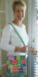 Mini Messenger Quilt Pattern Pieced DW Tote Bag - Picture 1 of 3