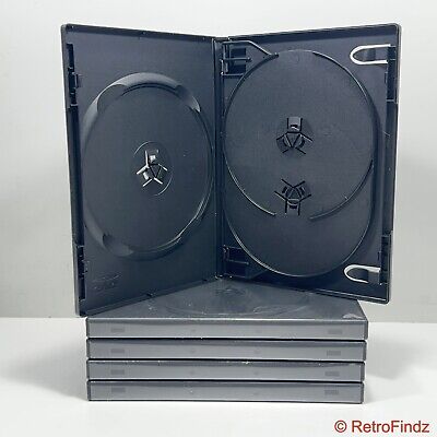 (5) Black Triple 3 DVD Disc Cases Boxes SLIM 14mm Hinged Tray - New • 15.95$