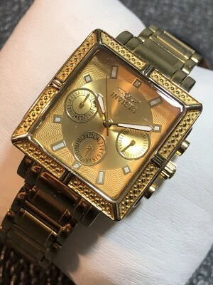 Invicta Wild Flower Fiery Sun Worshipers Women’s Square Gold Tone Dress Watch - Image 1 of 4