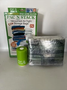 PAC N STACK VACUUMED AIR-TIGHT STORAGE BAGS 4PCS WITH PUMP AS SEEN ON TV NEW - Picture 1 of 4