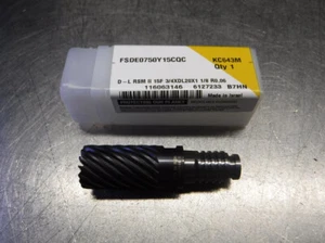 Kennametal 3/4" 15 Flute Endmill Inserts QTY1 FSDE0750Y15CQC KC643M (LOC2653B) - Picture 1 of 5