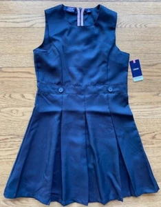 Nuovo con etichette - MAGLIONE PLISSETTATO SENZA MANICHE IZOD bambina blu navy - taglia 16 - uniforme scuola - Foto 1 di 3
