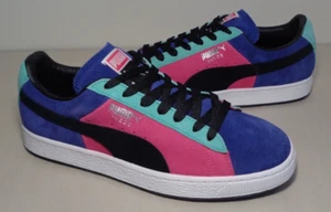 Puma Size 9 M / STRIPES & BLOCKS / Blue Black / Suede / Sneakers New Men's Shoes - Picture 1 of 16