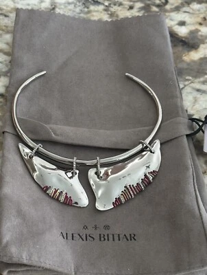 Collar de plata y collar de hilo multicolor 100 % auténtico ALEXIS BITTAR Foto 1 de 4