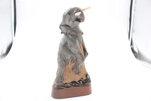 Vintage Hand Carved Bovine Horn & Bone Elephant Sculpture aprox 10" - Picture 1 of 8
