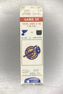 NHL Ticket 3/9/1995 St Louis Blues Calgary Flames 4 HOFs w/ Goals Brett Hull (2) - Picture 1 of 2
