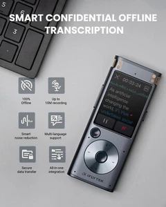 iFLYTEK Rechargeable LCD AI Digital Audio Sound Voice Recorder Dictaphone - Picture 1 of 9