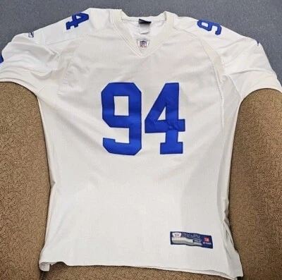 Camiseta cosida Reebok Dallas Cowboys #94 DeMarcus Ware talla 52 blanca auténtica  Foto 1 de 4