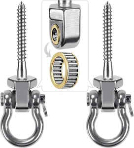 Heavy Duty Swing Hangers with Bearings - Set of 2 Stainless Steel 304 Screw Brac - Picture 1 of 12