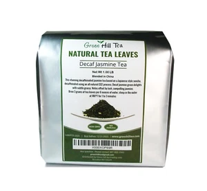 Entkoffeinierter Jasmin Grüntee kanadischer chemiefreier CO2-Prozess loser Tee 1 Pfund Beutel - Bild 1 von 4