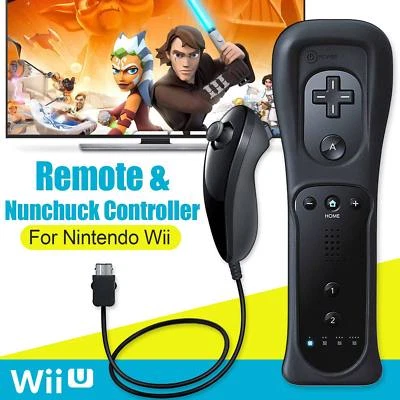 Built in Vibrate Motion Plus Remote Controller And Nunchuck For Wii & Wii U Game - Image 1 of 4