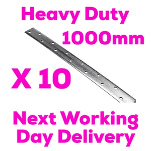 10x Heavy Duty 1000mm Straight Straps | Galvanised | Next Day Delivery - Picture 1 of 1