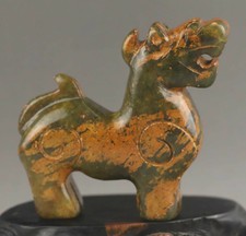 Chinese old natural jade hand-carved statue of dragon