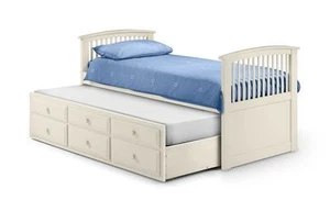 Ivory 3FT Single Trundle Bed + Pull Out Bed L202cm X D102cm x H100cm HORNBY - Picture 1 of 6