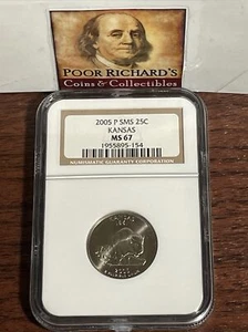 2005 P SMS 25c Kansas NGC Certified MS67. Beautiful Coin! SQ1032 - Picture 1 of 4