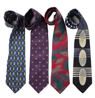 Lote de 4 Corbatas para Hombre 100% Seda Hart Schaffner Marx Formato Japón J. Blades Foto 1 de 4