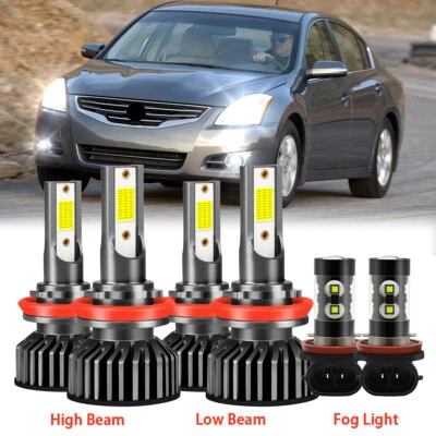 For 2007-2018 Nissan Altima Combo LED Headlight High Low + Fog light bulb Kit - Image 1 of 4